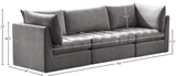 Jacob Velvet / Engineered Wood / Foam Contemporary Grey Velvet Modular Sofa - 103" W x 34" D x 32" H