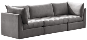 Jacob Velvet / Engineered Wood / Foam Contemporary Grey Velvet Modular Sofa - 103" W x 34" D x 32" H