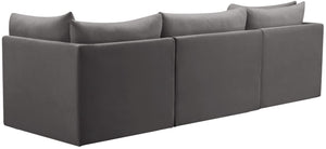 Jacob Velvet / Engineered Wood / Foam Contemporary Grey Velvet Modular Sofa - 103" W x 34" D x 32" H