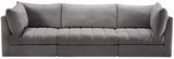 Jacob Velvet / Engineered Wood / Foam Contemporary Grey Velvet Modular Sofa - 103" W x 34" D x 32" H