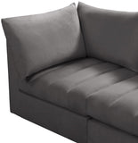 Jacob Velvet / Engineered Wood / Foam Contemporary Grey Velvet Modular Sofa - 103" W x 34" D x 32" H