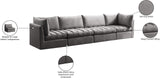 Jacob Velvet / Engineered Wood / Foam Contemporary Grey Velvet Modular Sofa - 140" W x 34" D x 32" H