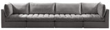 Jacob Velvet / Engineered Wood / Foam Contemporary Grey Velvet Modular Sofa - 140" W x 34" D x 32" H