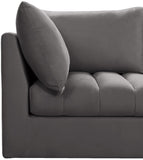 Jacob Velvet / Engineered Wood / Foam Contemporary Grey Velvet Modular Sofa - 140" W x 34" D x 32" H