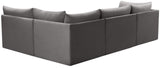 Jacob Velvet / Engineered Wood / Foam Contemporary Grey Velvet Modular Sectional - 103" W x 71" D x 32" H