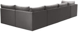 Jacob Velvet / Engineered Wood / Foam Contemporary Grey Velvet Modular Sectional - 140" W x 71" D x 32" H