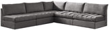 Jacob Velvet / Engineered Wood / Foam Contemporary Grey Velvet Modular Sectional - 107" W x 108" D x 32" H