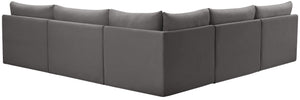 Jacob Velvet / Engineered Wood / Foam Contemporary Grey Velvet Modular Sectional - 107" W x 108" D x 32" H
