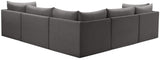 Jacob Velvet / Engineered Wood / Foam Contemporary Grey Velvet Modular Sectional - 103" W x 104" D x 32" H