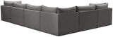 Jacob Velvet / Engineered Wood / Foam Contemporary Grey Velvet Modular Sectional - 140" W x 104" D x 32" H