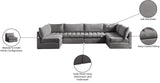 Jacob Velvet / Engineered Wood / Foam Contemporary Grey Velvet Modular Sectional - 140" W x 71" D x 32" H