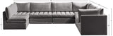 Jacob Velvet / Engineered Wood / Foam Contemporary Grey Velvet Modular Sectional - 140" W x 104" D x 32" H