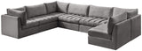 Jacob Velvet / Engineered Wood / Foam Contemporary Grey Velvet Modular Sectional - 140" W x 104" D x 32" H