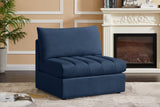 Jacob Velvet / Engineered Wood / Foam Contemporary Navy Velvet Armless - 37" W x 34" D x 32" H