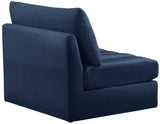 Jacob Velvet / Engineered Wood / Foam Contemporary Navy Velvet Armless - 37" W x 34" D x 32" H