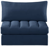 Jacob Velvet / Engineered Wood / Foam Contemporary Navy Velvet Armless - 37" W x 34" D x 32" H