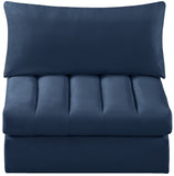 Jacob Velvet / Engineered Wood / Foam Contemporary Navy Velvet Armless - 37" W x 34" D x 32" H