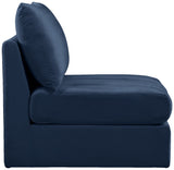 Jacob Velvet / Engineered Wood / Foam Contemporary Navy Velvet Armless - 37" W x 34" D x 32" H