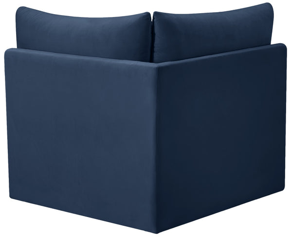 Jacob Velvet / Engineered Wood / Foam Contemporary Navy Velvet Corner - 33" W x 34" D x 32" H