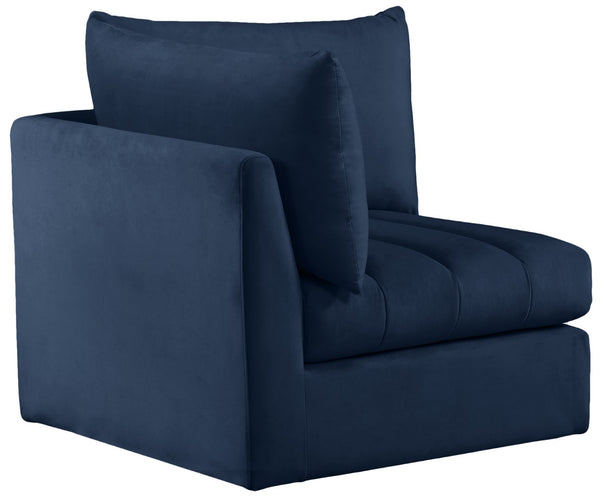 Jacob Velvet / Engineered Wood / Foam Contemporary Navy Velvet Corner - 33" W x 34" D x 32" H
