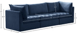 Jacob Velvet / Engineered Wood / Foam Contemporary Navy Velvet Modular Sofa - 103" W x 34" D x 32" H