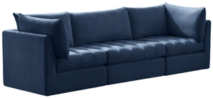 Jacob Velvet / Engineered Wood / Foam Contemporary Navy Velvet Modular Sofa - 103" W x 34" D x 32" H