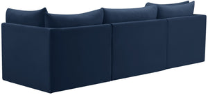 Jacob Velvet / Engineered Wood / Foam Contemporary Navy Velvet Modular Sofa - 103" W x 34" D x 32" H