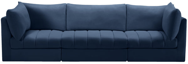 Jacob Velvet / Engineered Wood / Foam Contemporary Navy Velvet Modular Sofa - 103" W x 34" D x 32" H