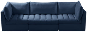 Jacob Velvet / Engineered Wood / Foam Contemporary Navy Velvet Modular Sofa - 103" W x 34" D x 32" H
