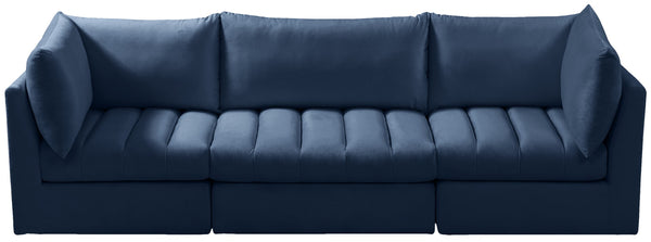 Jacob Velvet / Engineered Wood / Foam Contemporary Navy Velvet Modular Sofa - 103" W x 34" D x 32" H