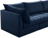 Jacob Velvet / Engineered Wood / Foam Contemporary Navy Velvet Modular Sofa - 103" W x 34" D x 32" H