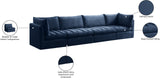 Jacob Velvet / Engineered Wood / Foam Contemporary Navy Velvet Modular Sofa - 140" W x 34" D x 32" H