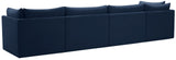 Jacob Velvet / Engineered Wood / Foam Contemporary Navy Velvet Modular Sofa - 140" W x 34" D x 32" H