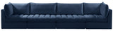 Jacob Velvet / Engineered Wood / Foam Contemporary Navy Velvet Modular Sofa - 140" W x 34" D x 32" H