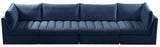 Jacob Velvet / Engineered Wood / Foam Contemporary Navy Velvet Modular Sofa - 140" W x 34" D x 32" H
