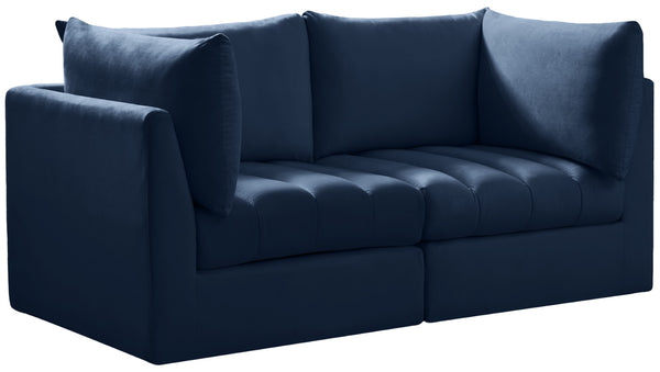 Jacob Velvet / Engineered Wood / Foam Contemporary Navy Velvet Modular Sofa - 66" W x 34" D x 32" H
