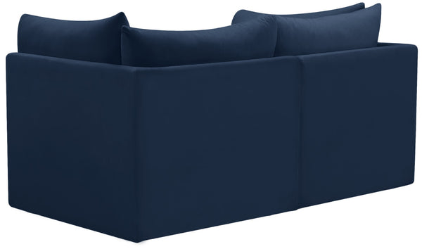 Jacob Velvet / Engineered Wood / Foam Contemporary Navy Velvet Modular Sofa - 66" W x 34" D x 32" H
