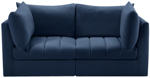 Jacob Velvet / Engineered Wood / Foam Contemporary Navy Velvet Modular Sofa - 66" W x 34" D x 32" H