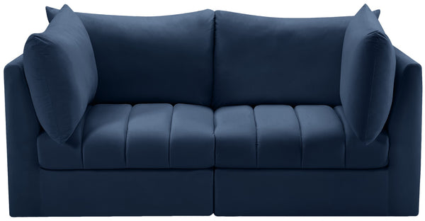 Jacob Velvet / Engineered Wood / Foam Contemporary Navy Velvet Modular Sofa - 66" W x 34" D x 32" H