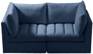 Jacob Velvet / Engineered Wood / Foam Contemporary Navy Velvet Modular Sofa - 66" W x 34" D x 32" H