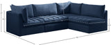 Jacob Velvet / Engineered Wood / Foam Contemporary Navy Velvet Modular Sectional - 103" W x 71" D x 32" H