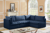 Jacob Velvet / Engineered Wood / Foam Contemporary Navy Velvet Modular Sectional - 103" W x 71" D x 32" H