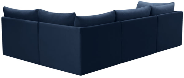 Jacob Velvet / Engineered Wood / Foam Contemporary Navy Velvet Modular Sectional - 103" W x 71" D x 32" H