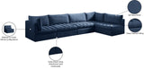 Jacob Velvet / Engineered Wood / Foam Contemporary Navy Velvet Modular Sectional - 140" W x 71" D x 32" H