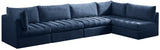 Jacob Velvet / Engineered Wood / Foam Contemporary Navy Velvet Modular Sectional - 140" W x 71" D x 32" H