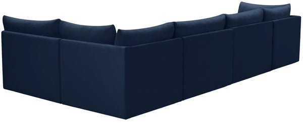 Jacob Velvet / Engineered Wood / Foam Contemporary Navy Velvet Modular Sectional - 140" W x 71" D x 32" H