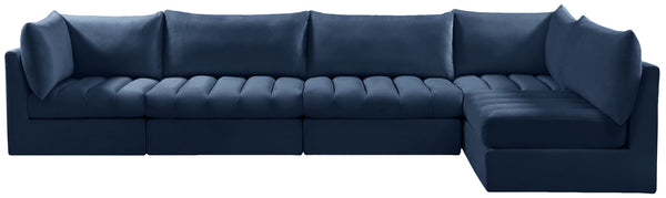 Jacob Velvet / Engineered Wood / Foam Contemporary Navy Velvet Modular Sectional - 140" W x 71" D x 32" H