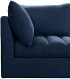 Jacob Velvet / Engineered Wood / Foam Contemporary Navy Velvet Modular Sectional - 140" W x 71" D x 32" H