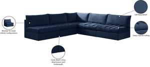 Jacob Velvet / Engineered Wood / Foam Contemporary Navy Velvet Modular Sectional - 107" W x 108" D x 32" H