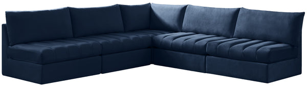 Jacob Velvet / Engineered Wood / Foam Contemporary Navy Velvet Modular Sectional - 107" W x 108" D x 32" H